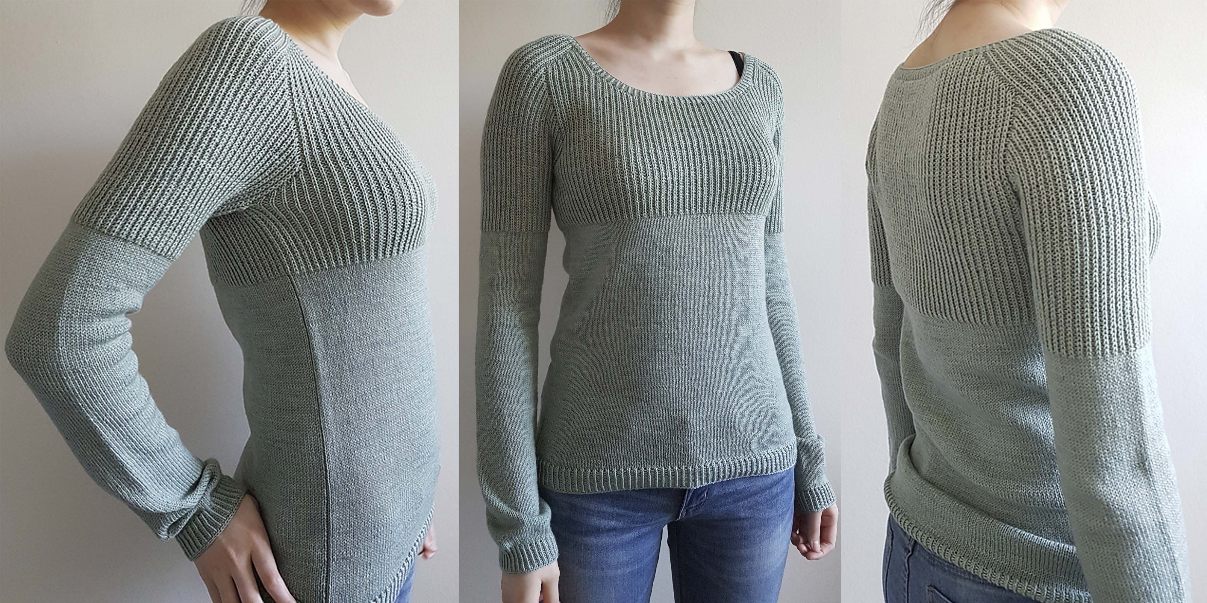 Бесшовный пуловер спицами Caged Бесшовный пуловер спицами с узором резинкой