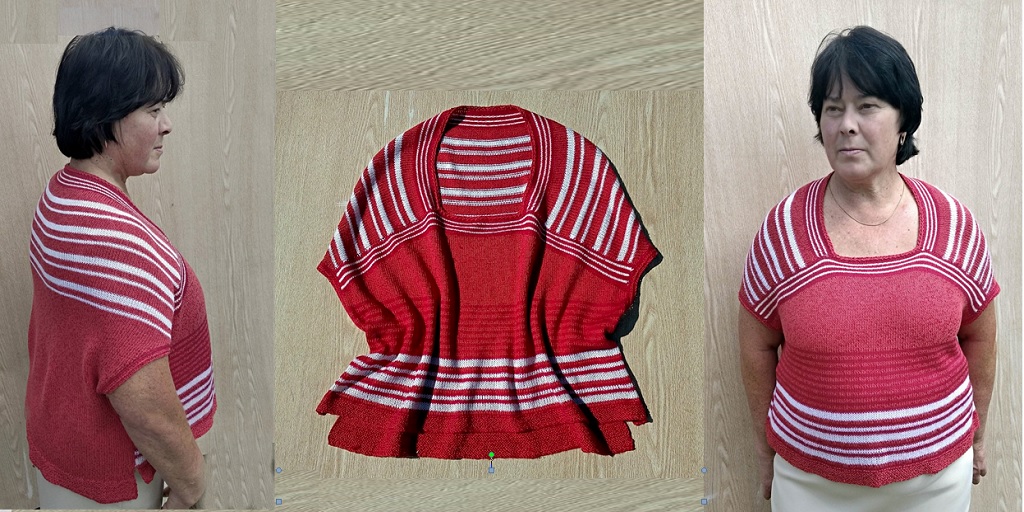 Топ коралловый спицами Красный топ спицами