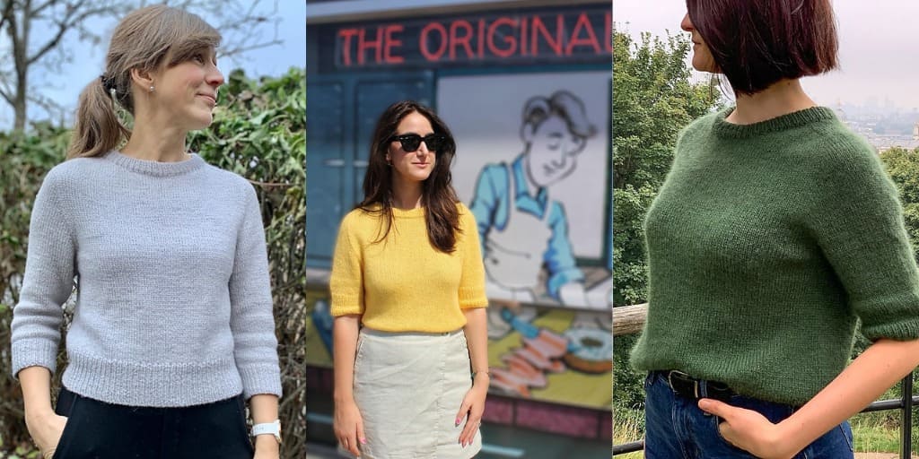 Вязаный топ сверху Carlie Tee Вязаный топ спицами