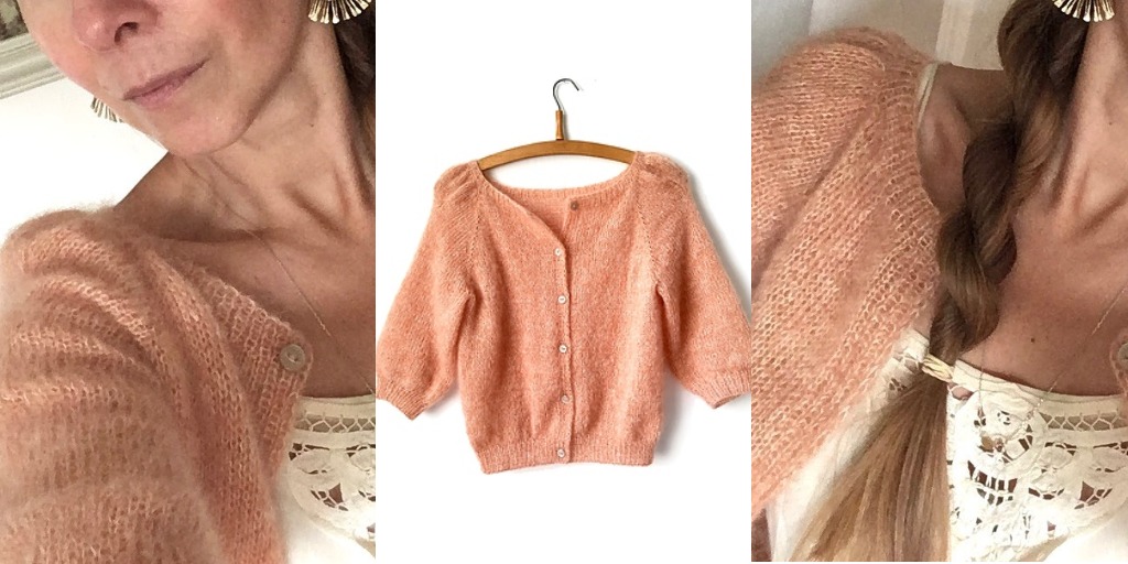 Вязаный кардиган из мохера Casia вязаный спицами мохеровый кардиган