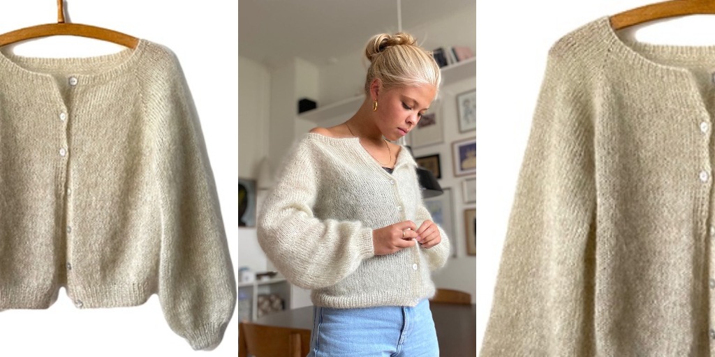 Мохеровый кардиган реглан сверху Nigrum Мохеровый кардиган спицами