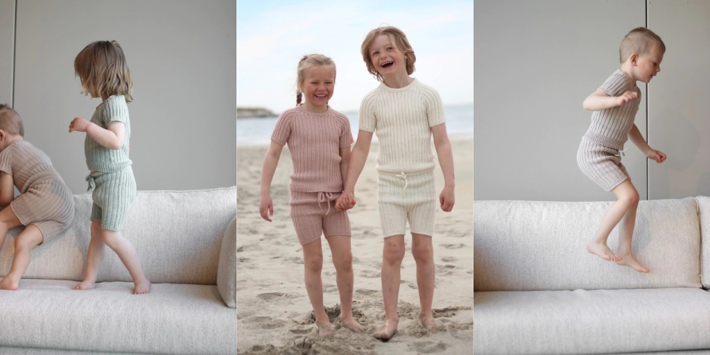 Детский комплект из футболки и шорт спицами Sommersettet Детский комплект из футболки и шорт связанный спицами