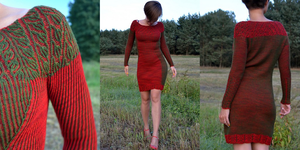 Платье в технике бриошь спицами сверху Pick your side Платье спицами в технике бриошь