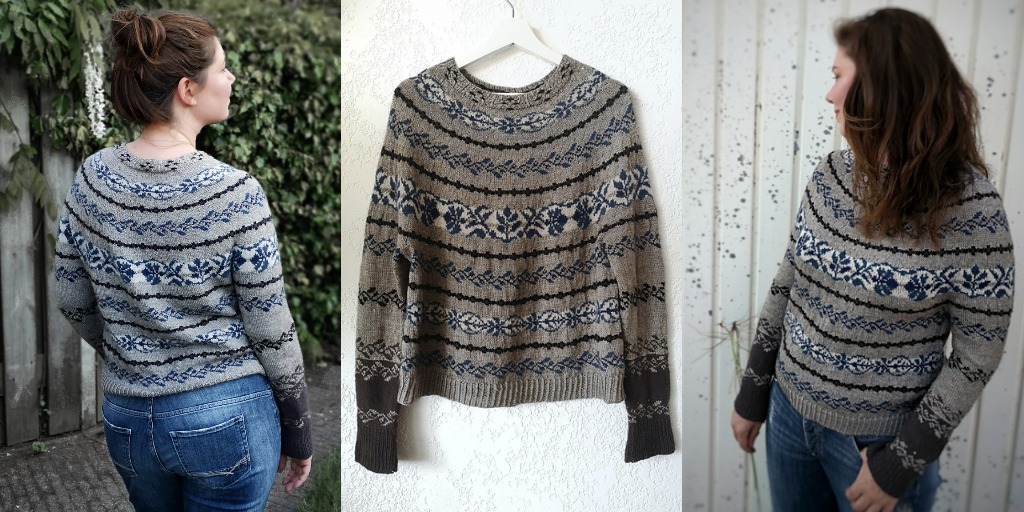 Жаккардовый женский пуловер Moan Женский жаккардовый пуловер спицами