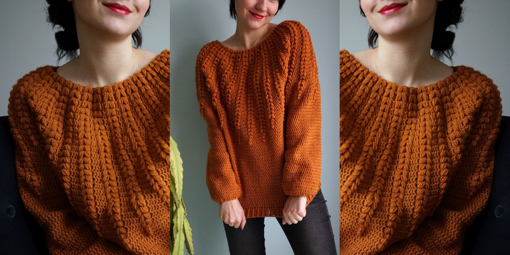 Вязаный крючком пуловер Goldenrod вязаный крючком пуловер