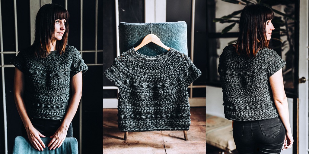 Вязаный крючком пуловер Zalktis Вязаный крючком пуловер