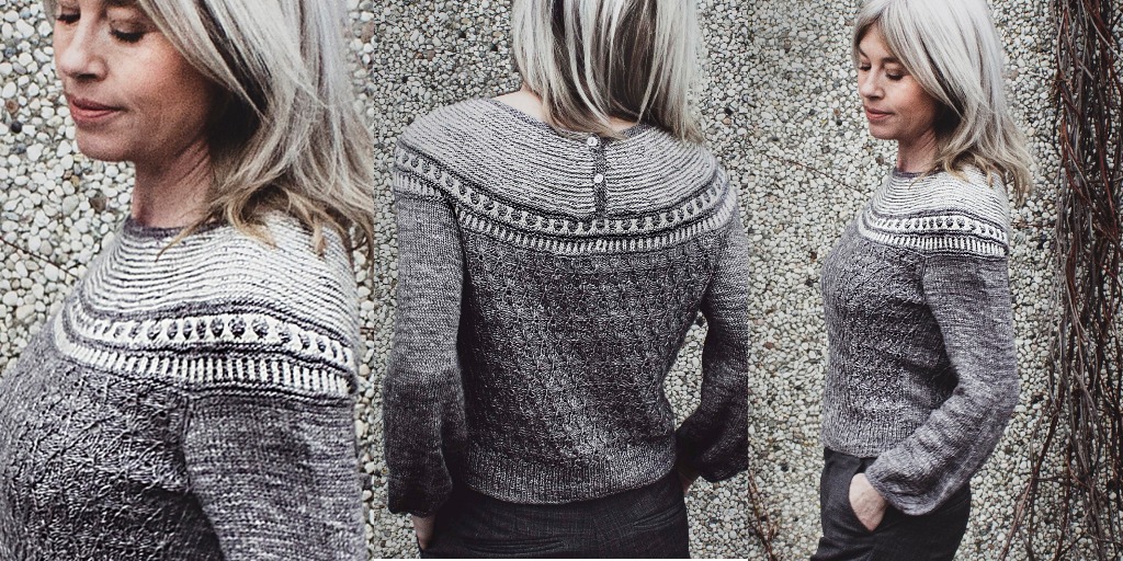 Вязаный спицами пуловер Leia вязаный спицами пуловер с гибридной кокеткой