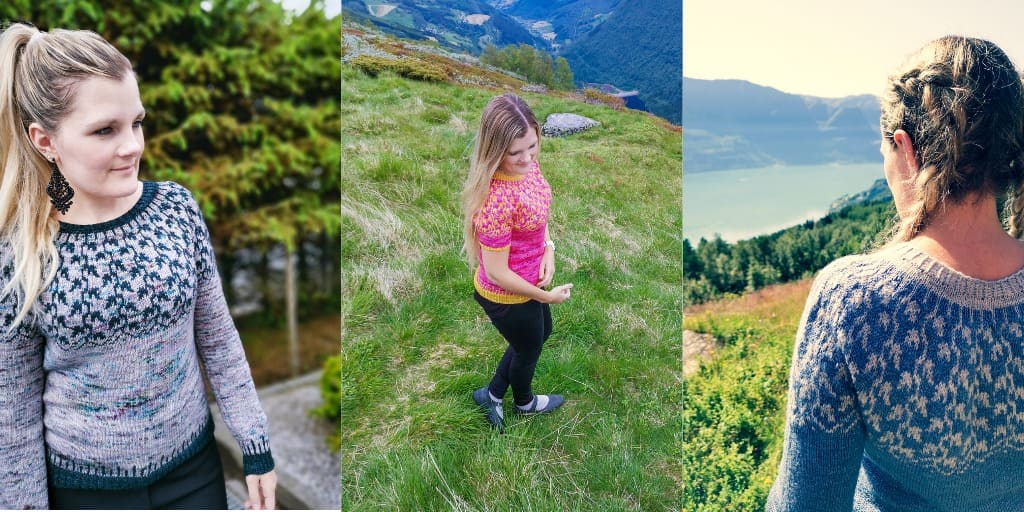 Пуловер с жаккардовой кокеткой Sparklingleaves Жаккардовый пуловер спицами