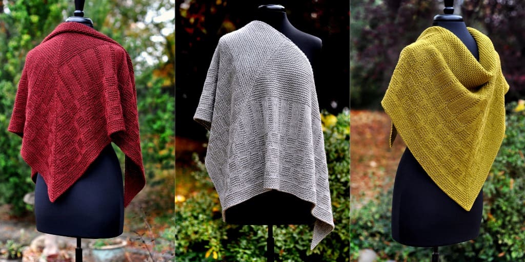 Текстурная шаль с интригующей плетённой каймой Glenmont Текстурная шаль спицами