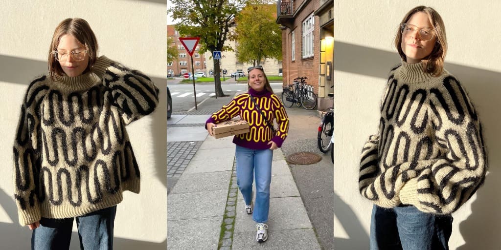 Жаккардовый свитер Wave Sweater Жаккардовый свитер спицами