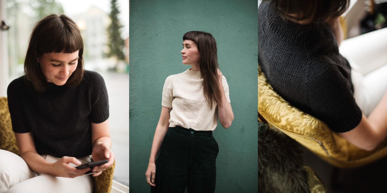 Топ с высокой горловиной Collett Вязаный топ спицами