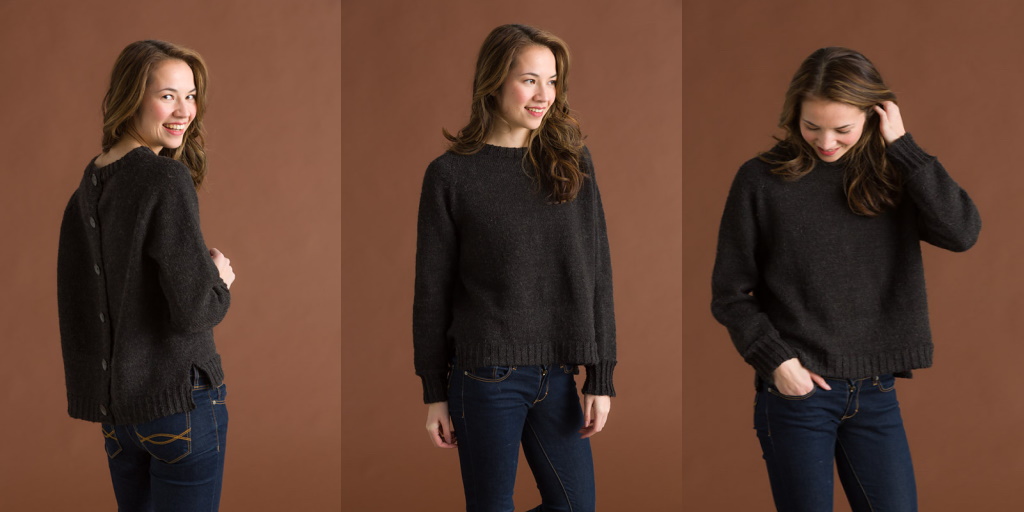 Пуловер с застежкой The Mohawk Пуловер с застежкой на спине, связанный спицами