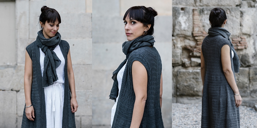 Удлиненный жилет связанный спицами одной деталью Ravishing Удлиненный жилет, связанный спицами одной деталью