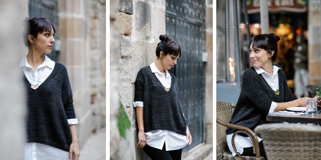 Пуловер бокси Understated Пуловер свободного покроя, связанный спицами одной деталью