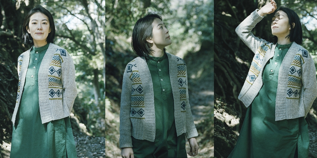 Кардиган с жаккардом Tilea Женственный кардиган, связанный спицами одной деталью