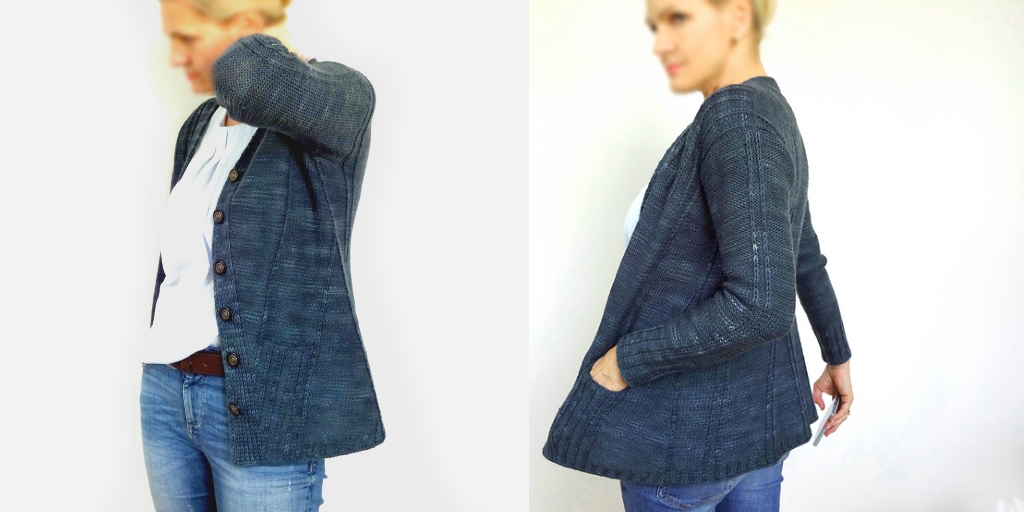 Кардиган с карманами Slanted Pockets Кардиган с карманами спицами без швов