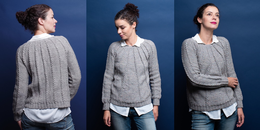 Пуловер с круглой кокеткой Galane Пуловер с круглой кокеткой, связанный спицами