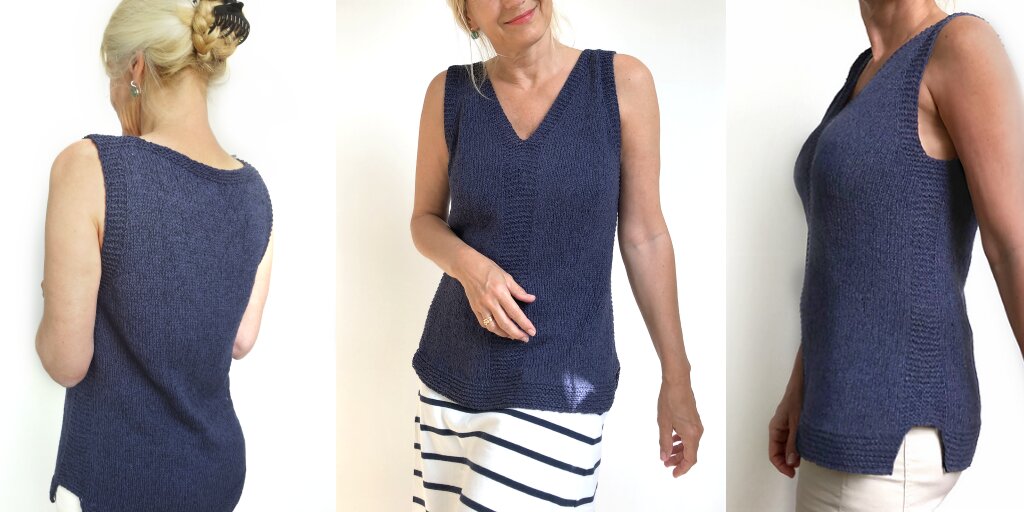 Простой топ Simply perfect Простой топ чулочной вязкой с планками платочной вязкой