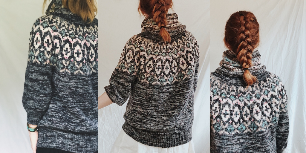 Пуловер с круглой кокеткой Sturgill Пуловер с жаккардом на круглой кокетке, связанный спицами