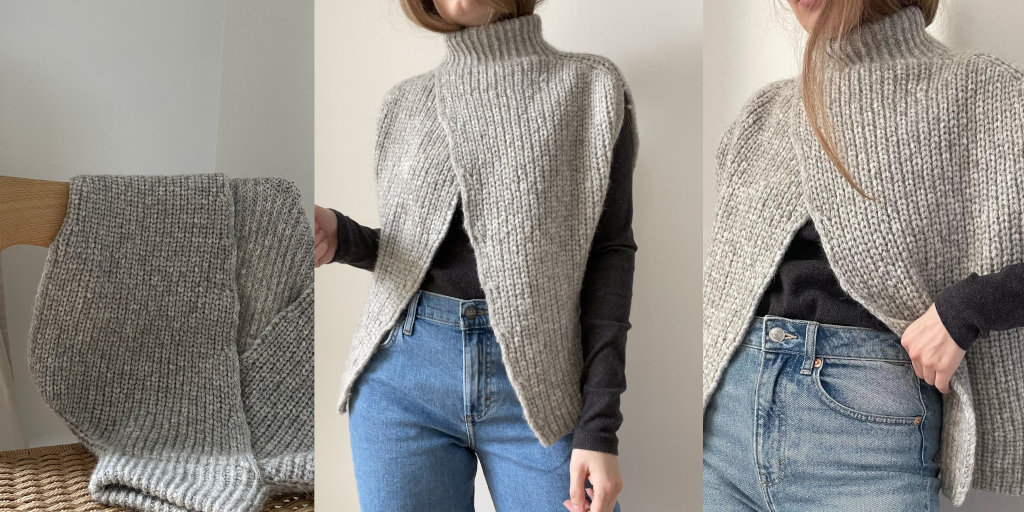 Безрукавка спицами Nabi Безрукавка спицами связанная сверху вниз без швов