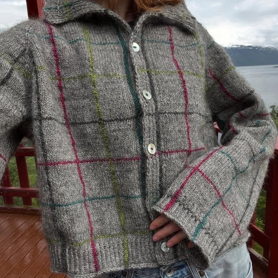 Стильный укороченный кардиган Weave Cardi, вязаный спицами сверху Стильный кардиган спицами