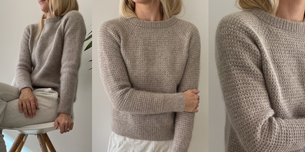 Пуловер простым текстурным узором спицами сверху Barnsley Пуловер с текстурным узором описание