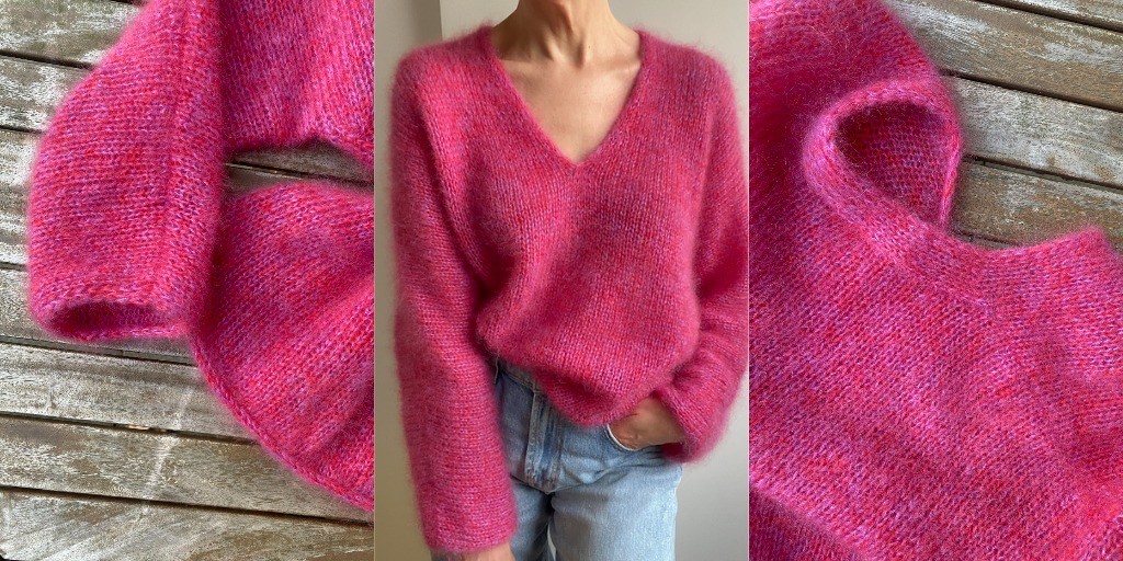 Модный пуловер сверху KIM V-neck Модный пуловер спицами