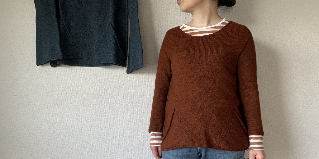 Пуловер интересной конструкции вязаный спицами сверху LopNur Пуловер интересной конструкции спицами сверху вниз