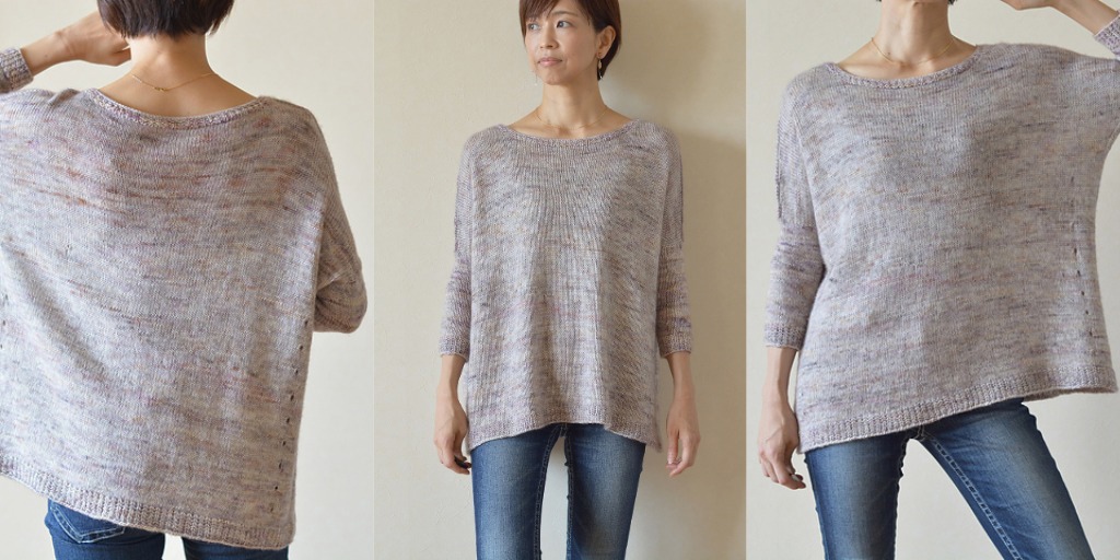 Пуловер свободного силуэта вязаный спицами сверху Rerelax Пуловер свободного силуэта вязаный спицами сверху описание