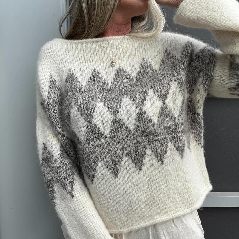 Красивый джемпер оверсайз спицами сверху Soft Nordic Красивый джемпер спицами