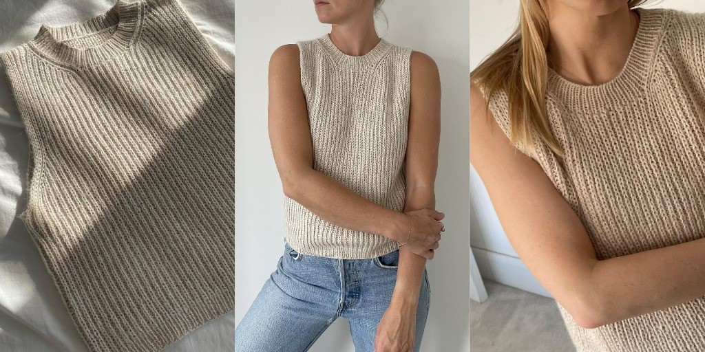 Летний топ полупатентной резинкой спицами сверху Tobermory Топ полупатентной резинкой