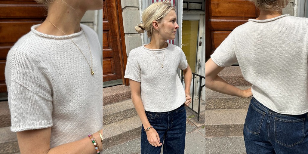 Тонкая вязаная футболка Cloud Tee Базовая футболка спицами