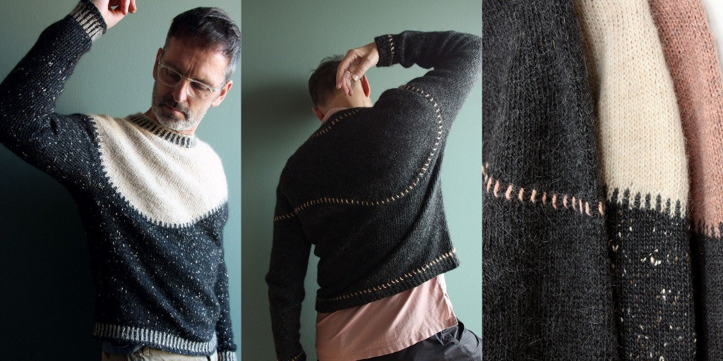 Мужской пуловер сверху Glaze Мужской пуловер спицами