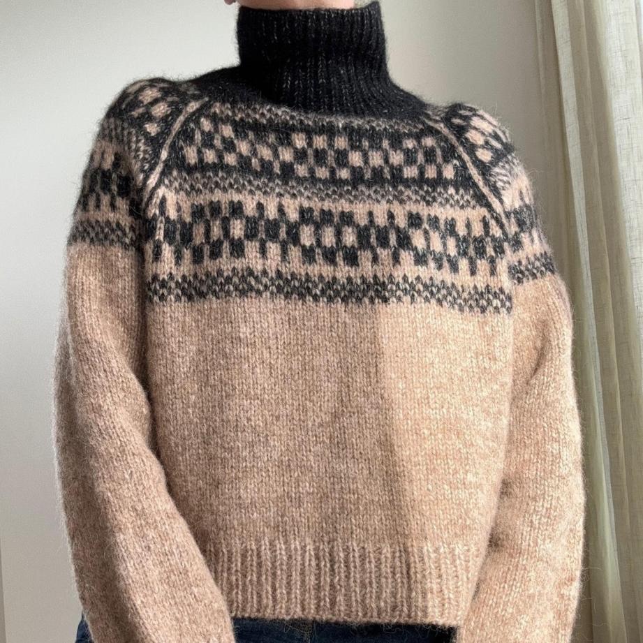 Вязаный спицами теплый свитер оверсайз Joha Loop Теплый свитер с жаккардом вязаный спицами