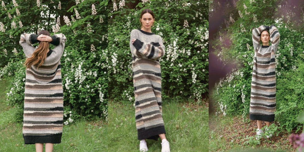 Длинное вязаное спицами платье оверсайз Juniper Длинное вязаное платье спицами с описанием