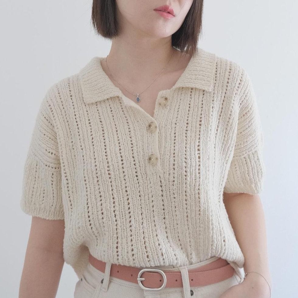 Поло вязаное спицами сверху Tuileries Кофточка поло вязаная спицами сверху вниз без швов схемы и описание