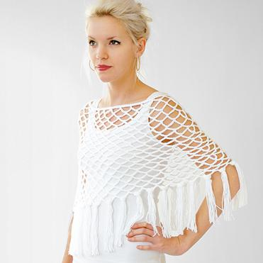 Пончо сетка крючком