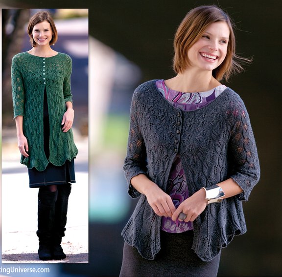 Вязание жакета Mulberry cascade