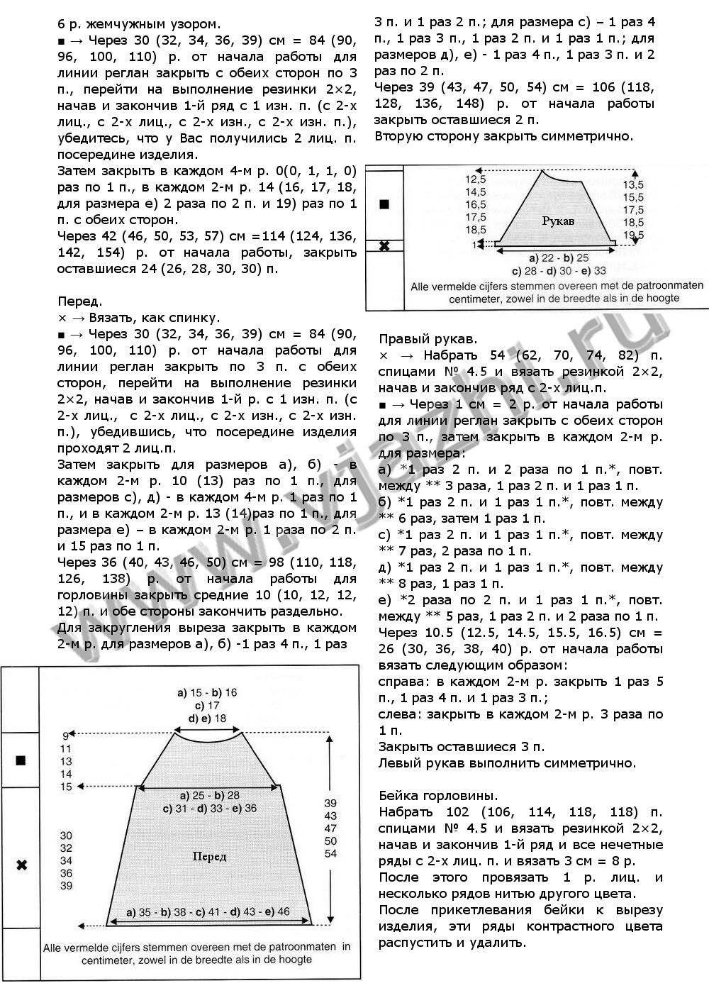 Туника для девочки спицами описание и выкройка 2