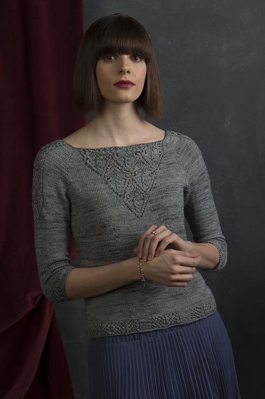Изящный пуловер с японскими ажурами Victoria Изящный пуловер спицами