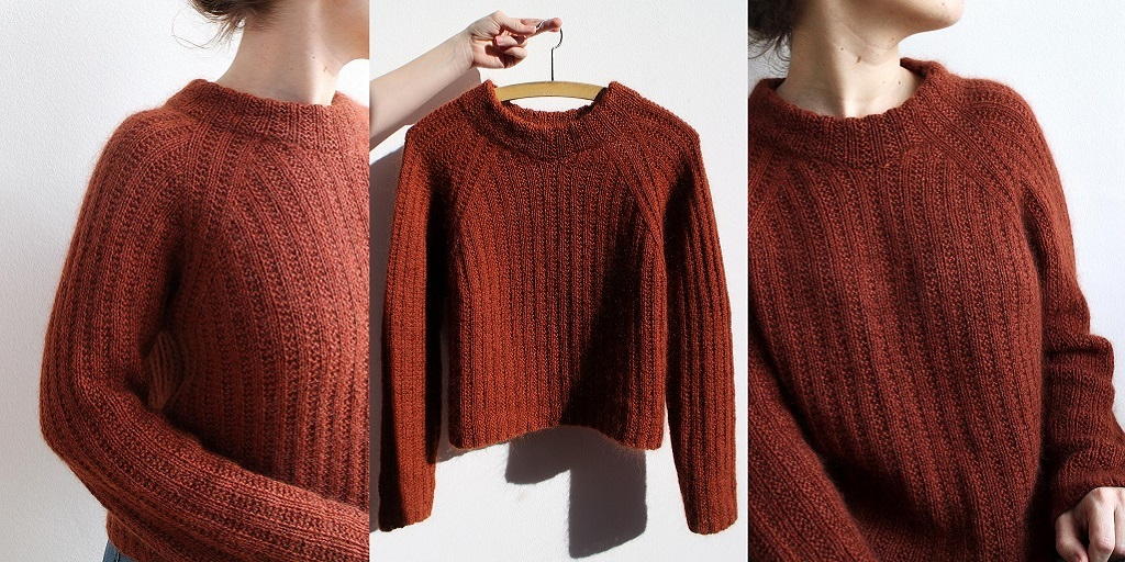 Джемпер с рукавами реглан вязаный ломаной резинкой Rosalind Вязаный женский джемпер с рукавами реглан спицами