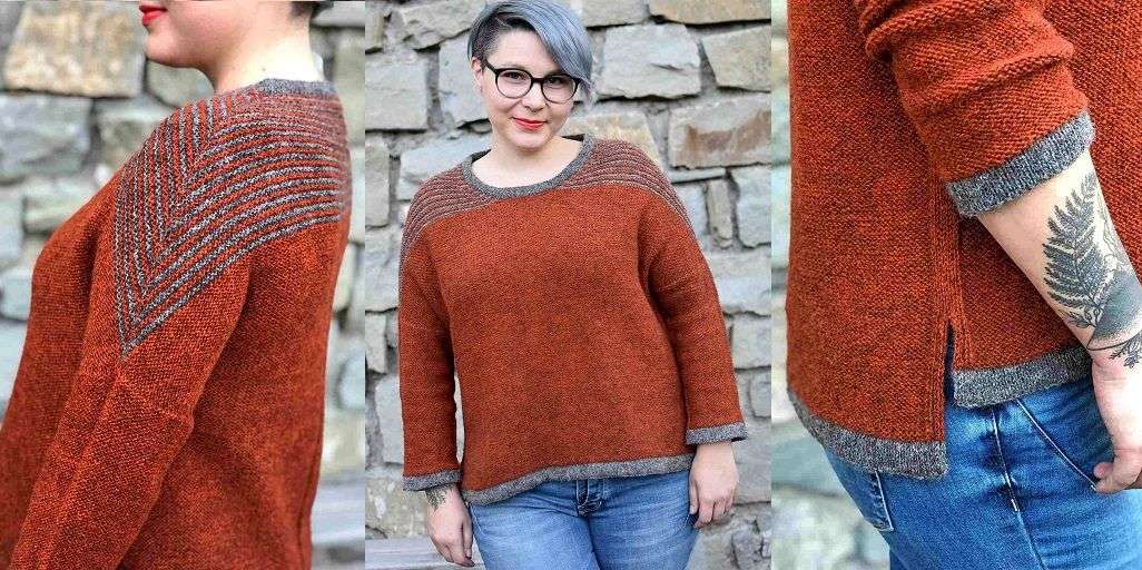 Модульный пуловер Rusty Tuku Вязаный пуловер модульной конструкции Rusty Tuku