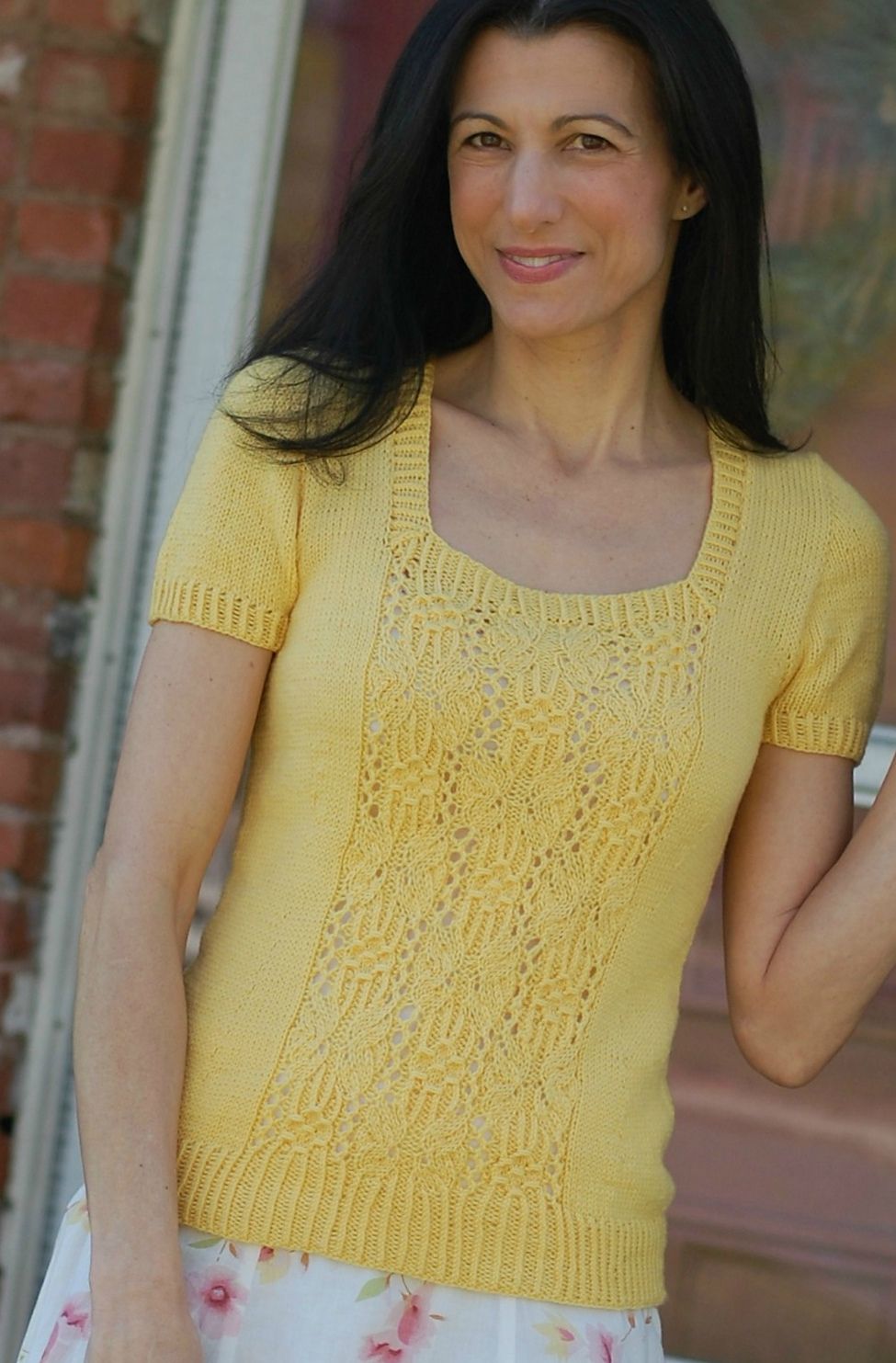 Ажурный пуловер Spring in Her Path Ажурный пуловер спицами