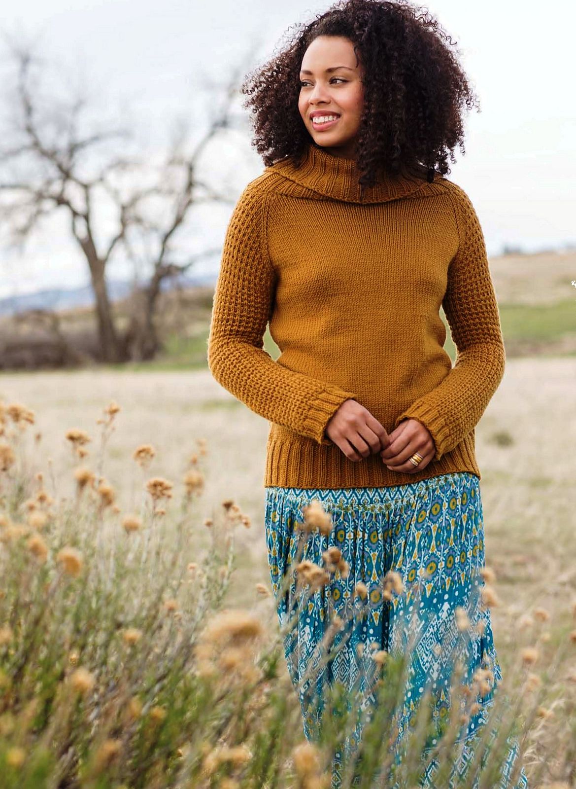 Вязание пуловера Cowl-Neck Raglan, Isabel Kraemer Вязание пуловера Cowl-Neck Raglan