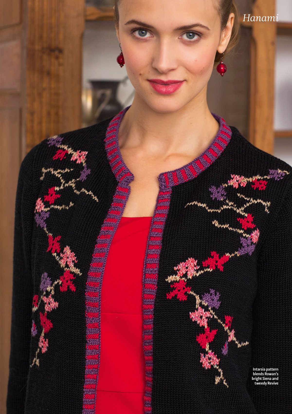 Вязание жакета с интарсией Hanami