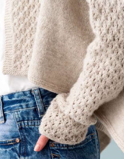 Вязание кардигана спицами Swan river