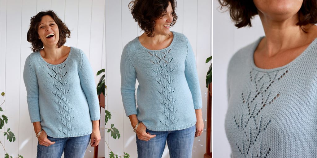 Джемпер с листьями вязаный сверху Pearl Джемпер с листьями вязаный сверху