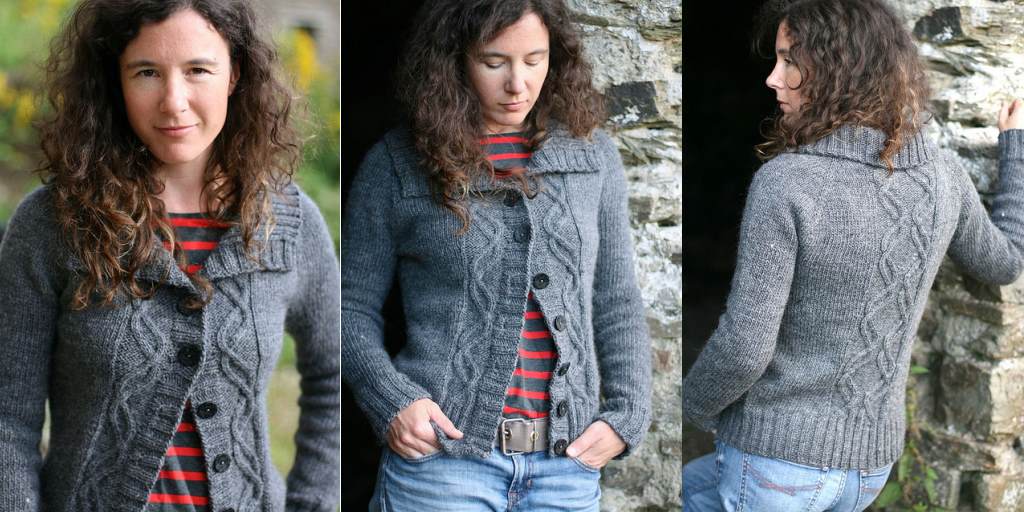 Жакет одной частью спицами сверху Traveller's End Жакет одной часть спицами