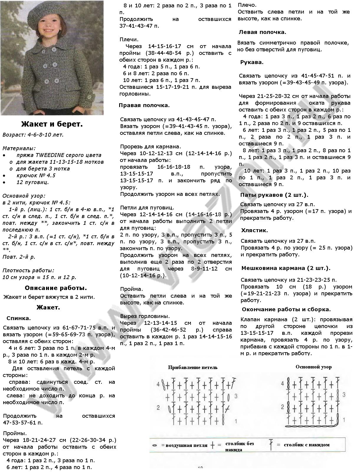 Жакет для девочки крючком описание 1