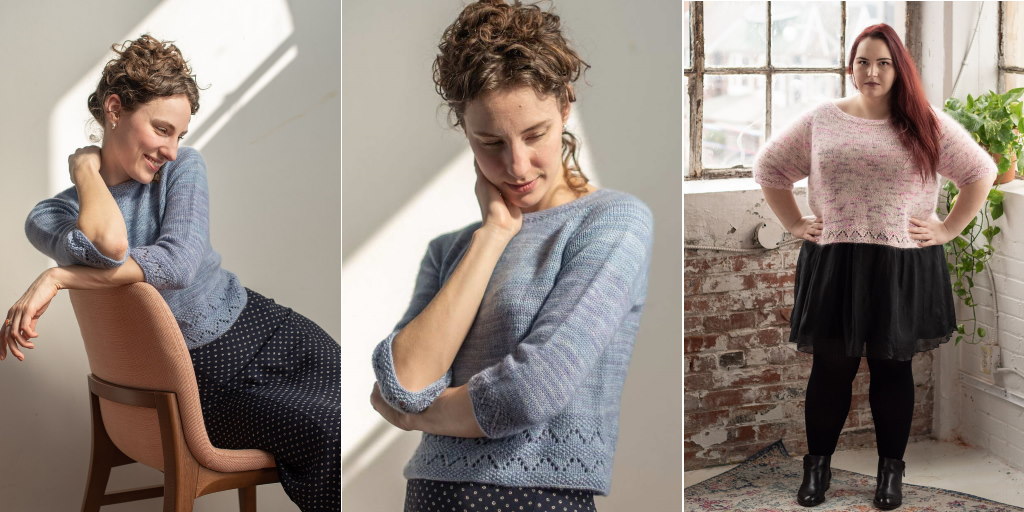 Пуловер реглан Polina's Big Sister вязаный спицами сверху Пуловер Polina вязаный спицами сверху